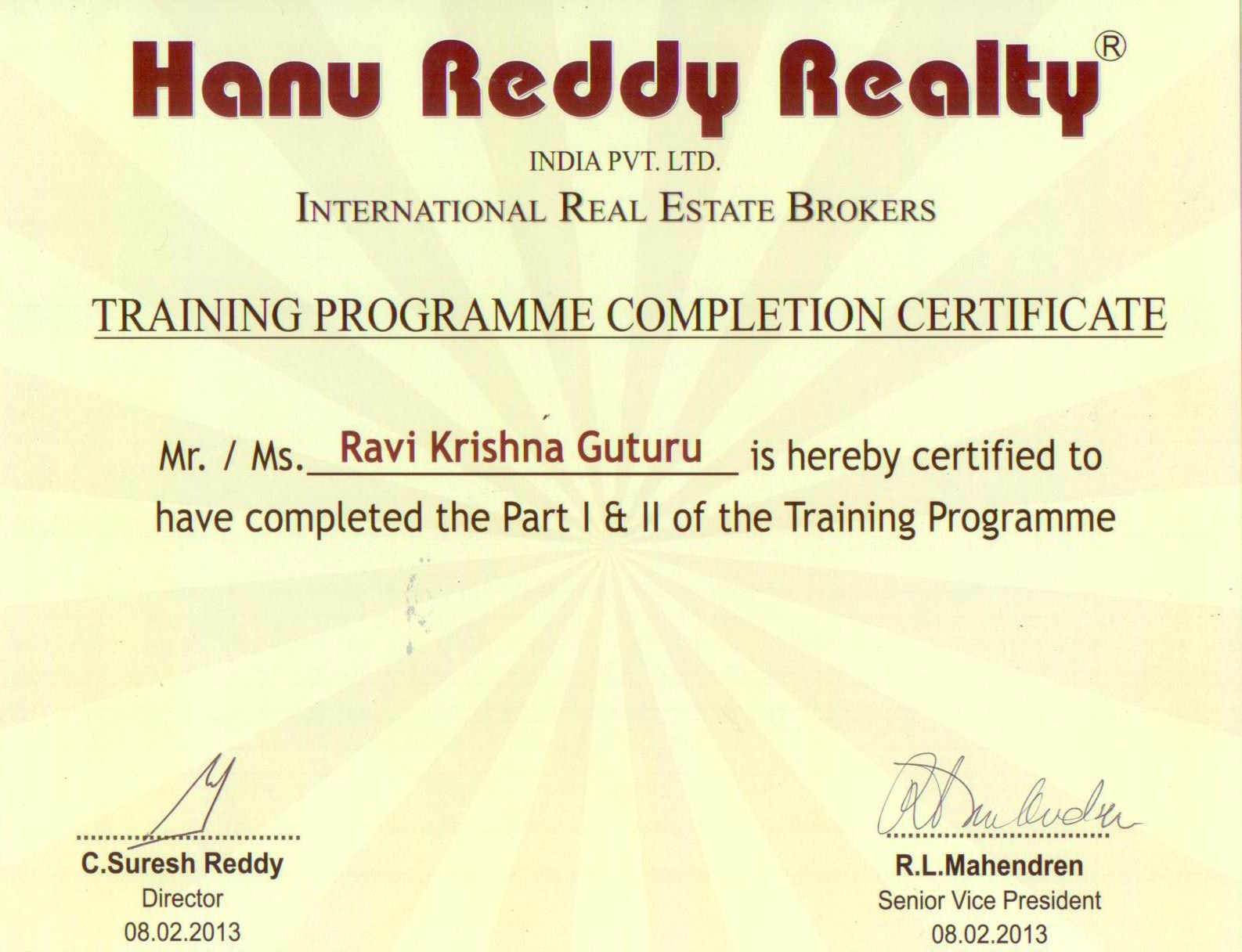 Certificates
