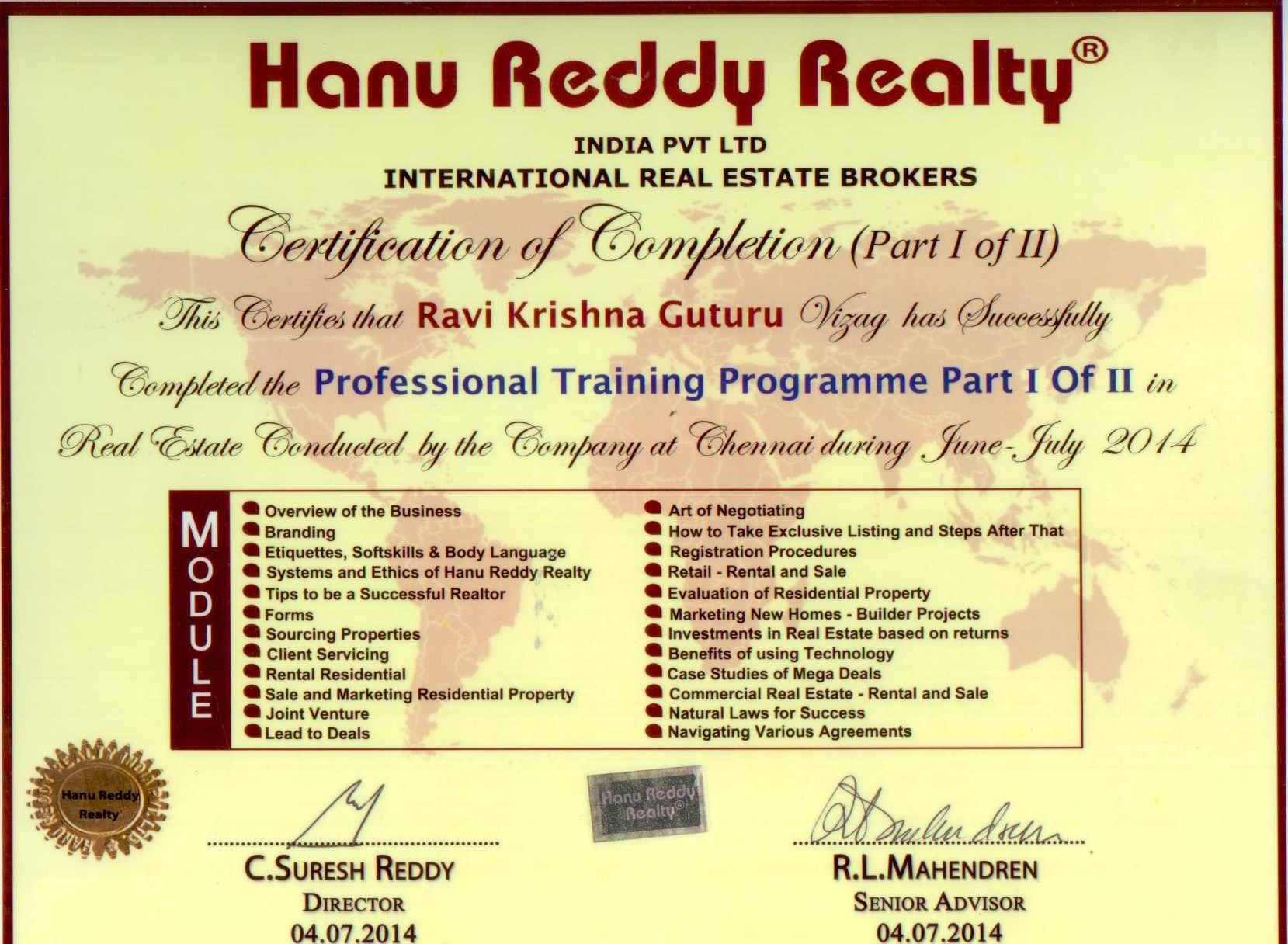 Certificates