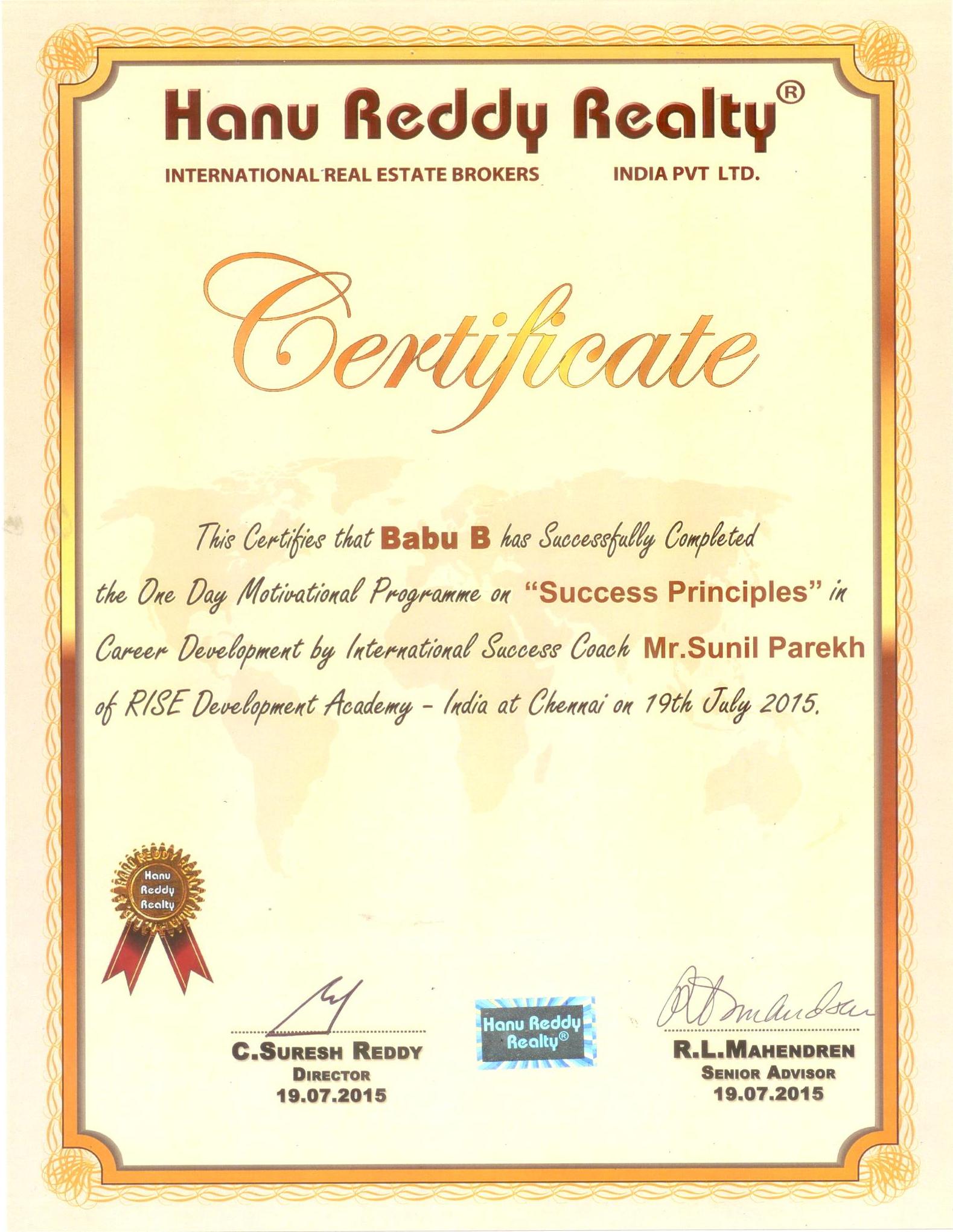Certificates