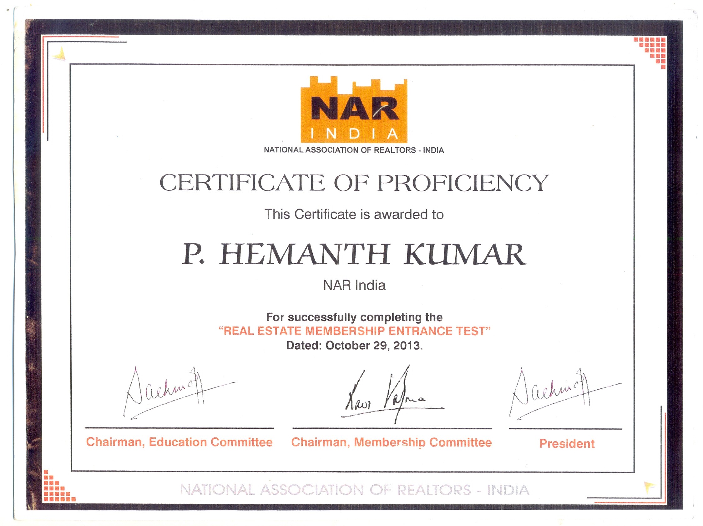 Certificates