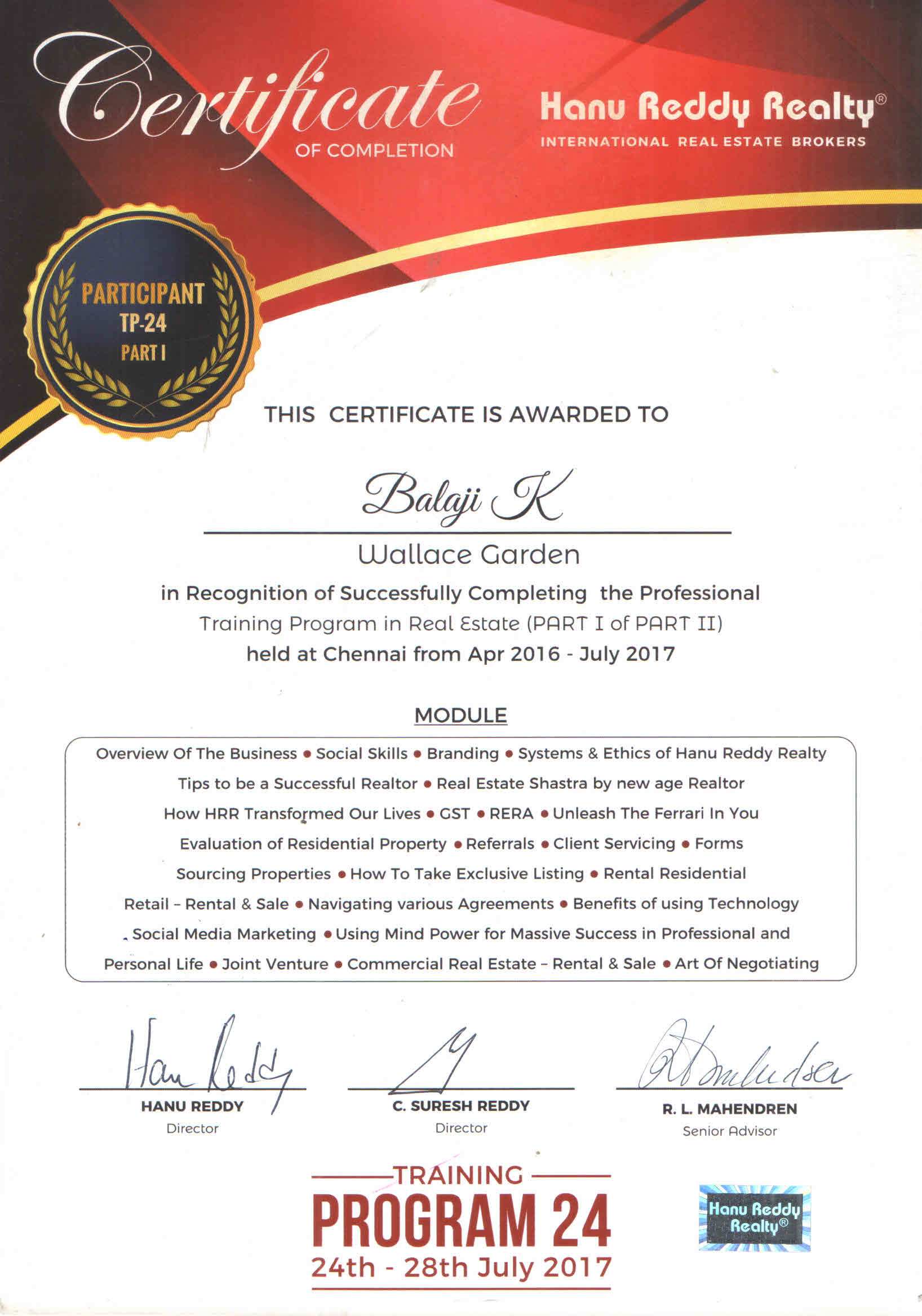Certificates