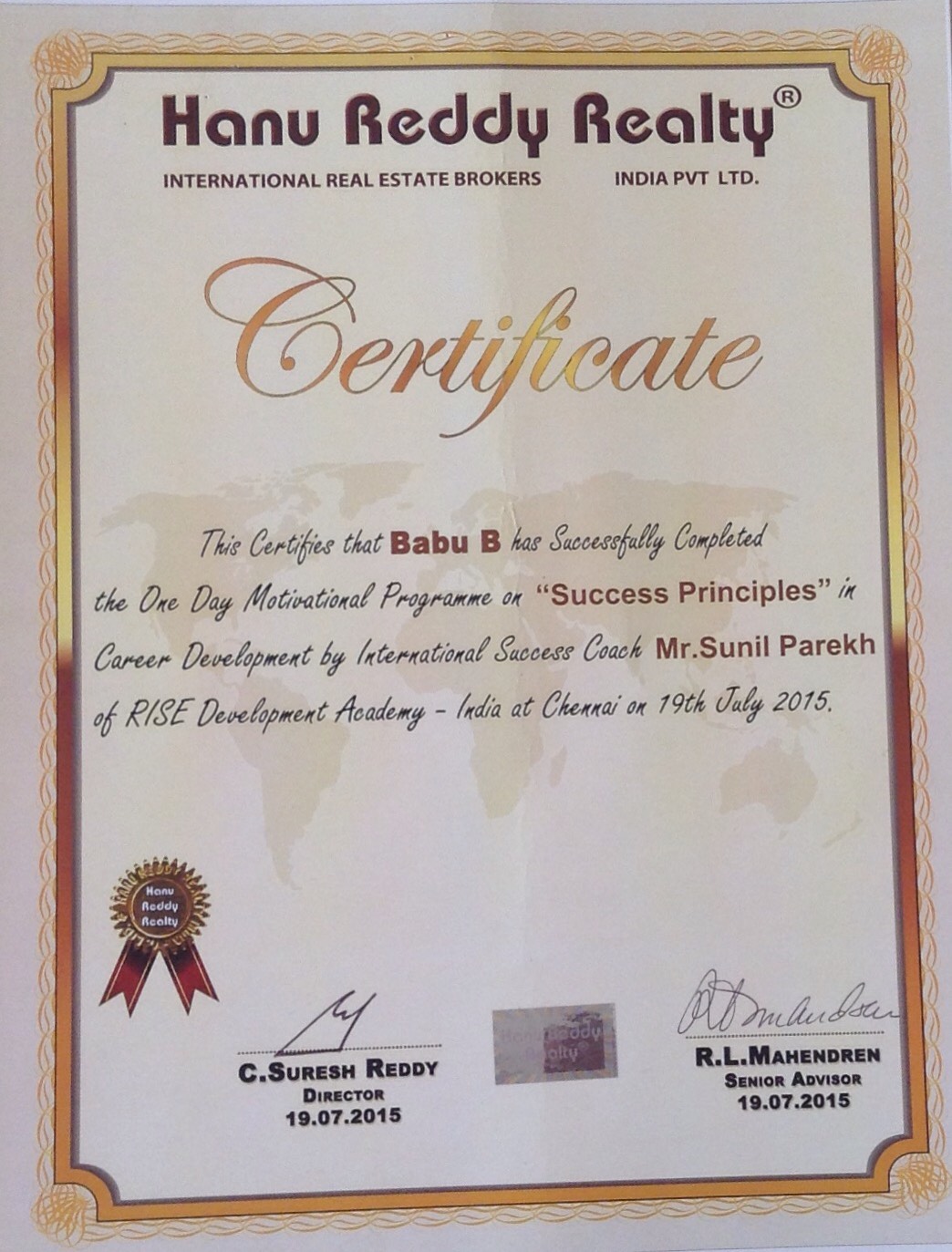 Certificates