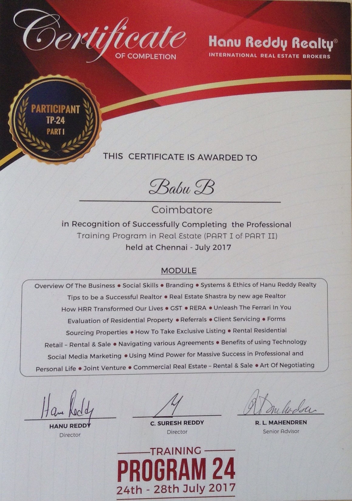 Certificates