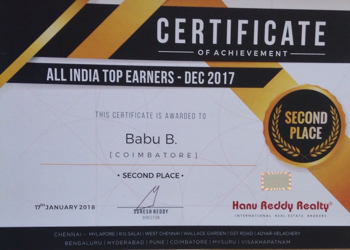 Certificates