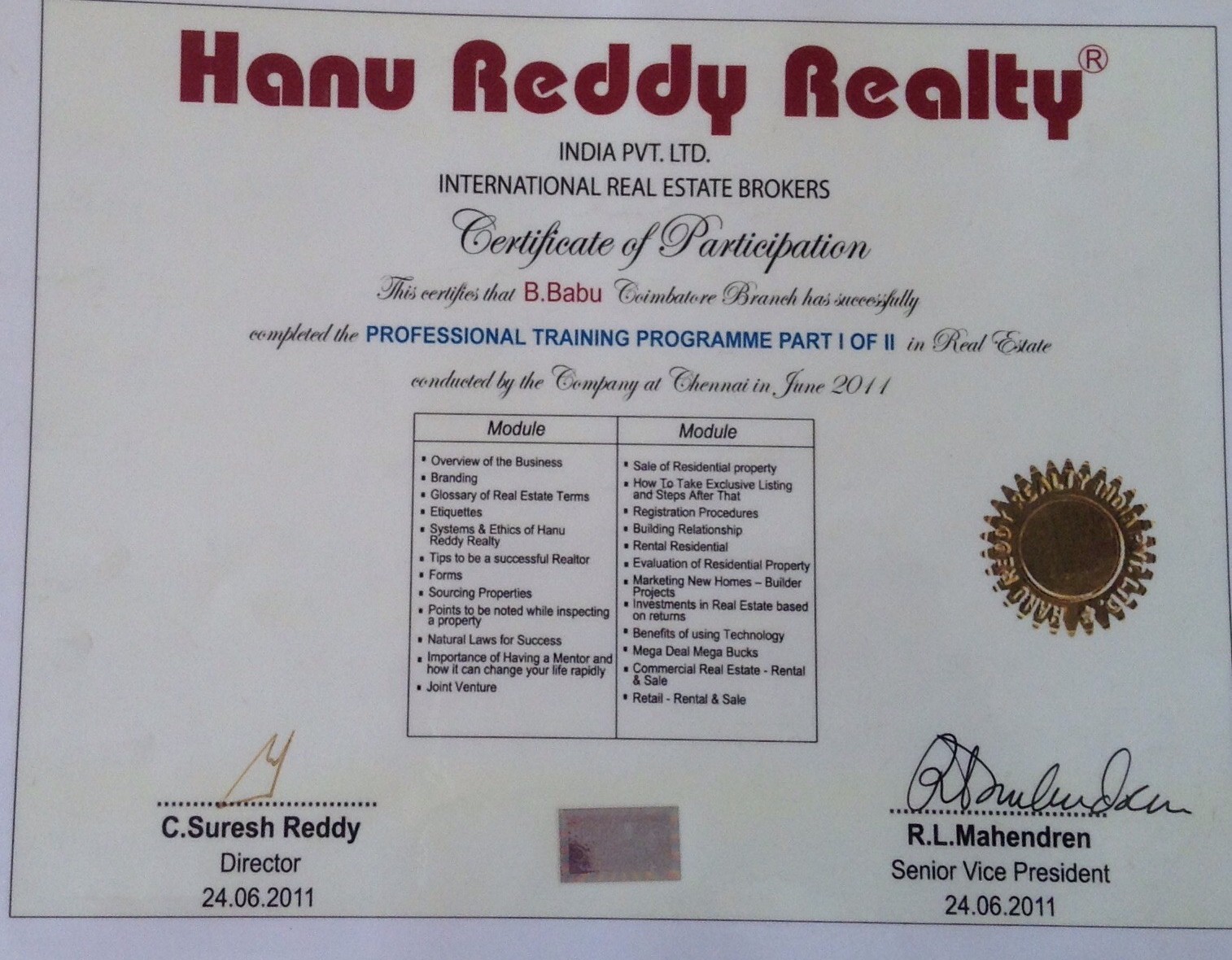 Certificates