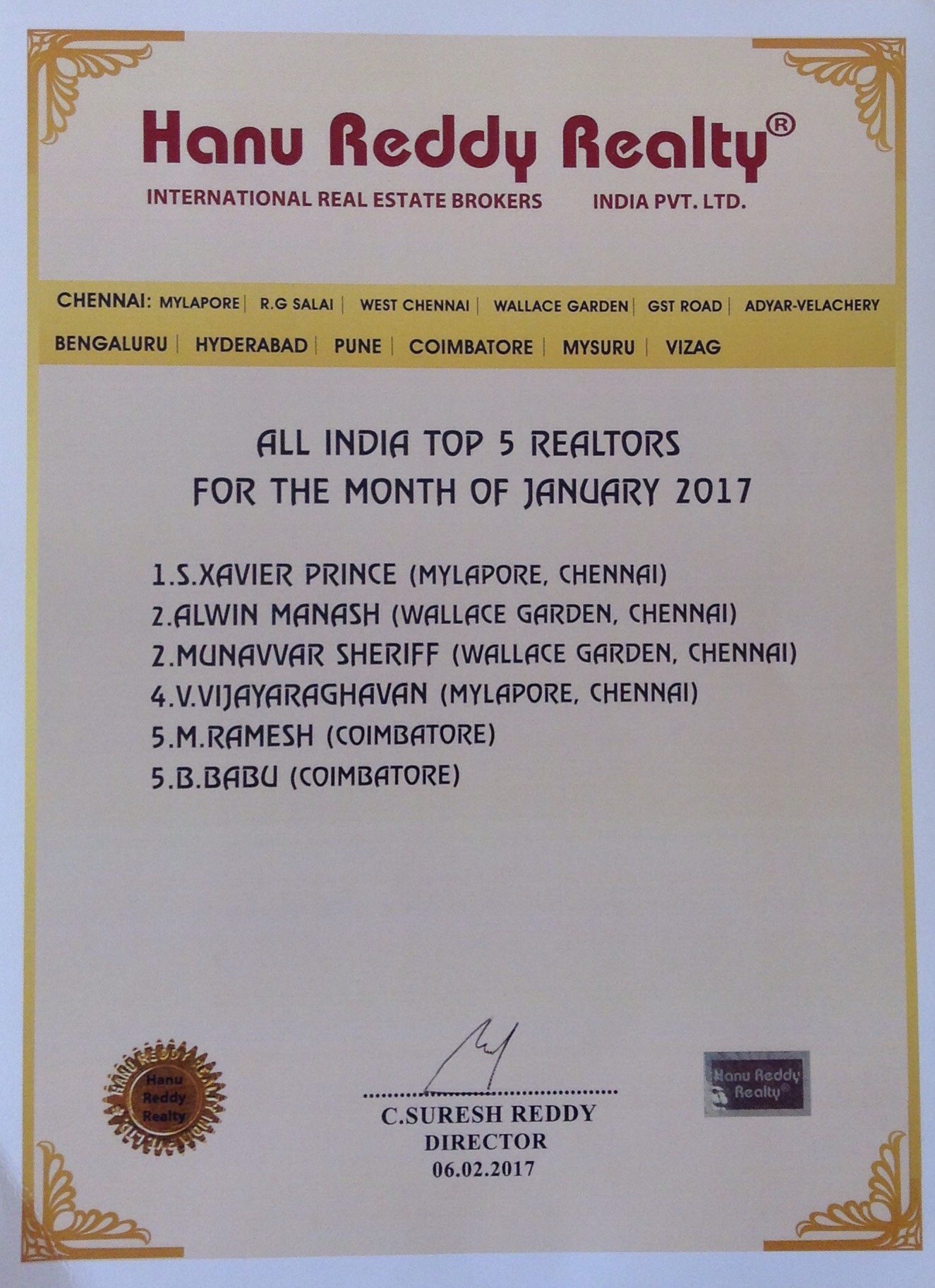 Certificates