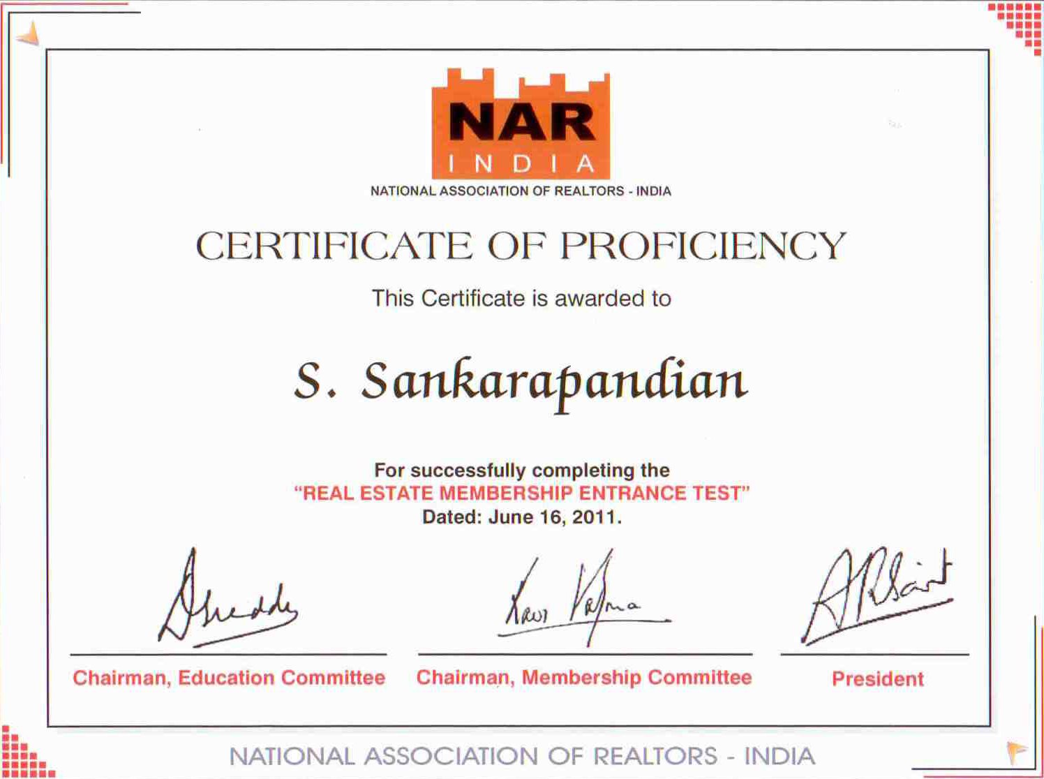 Certificates