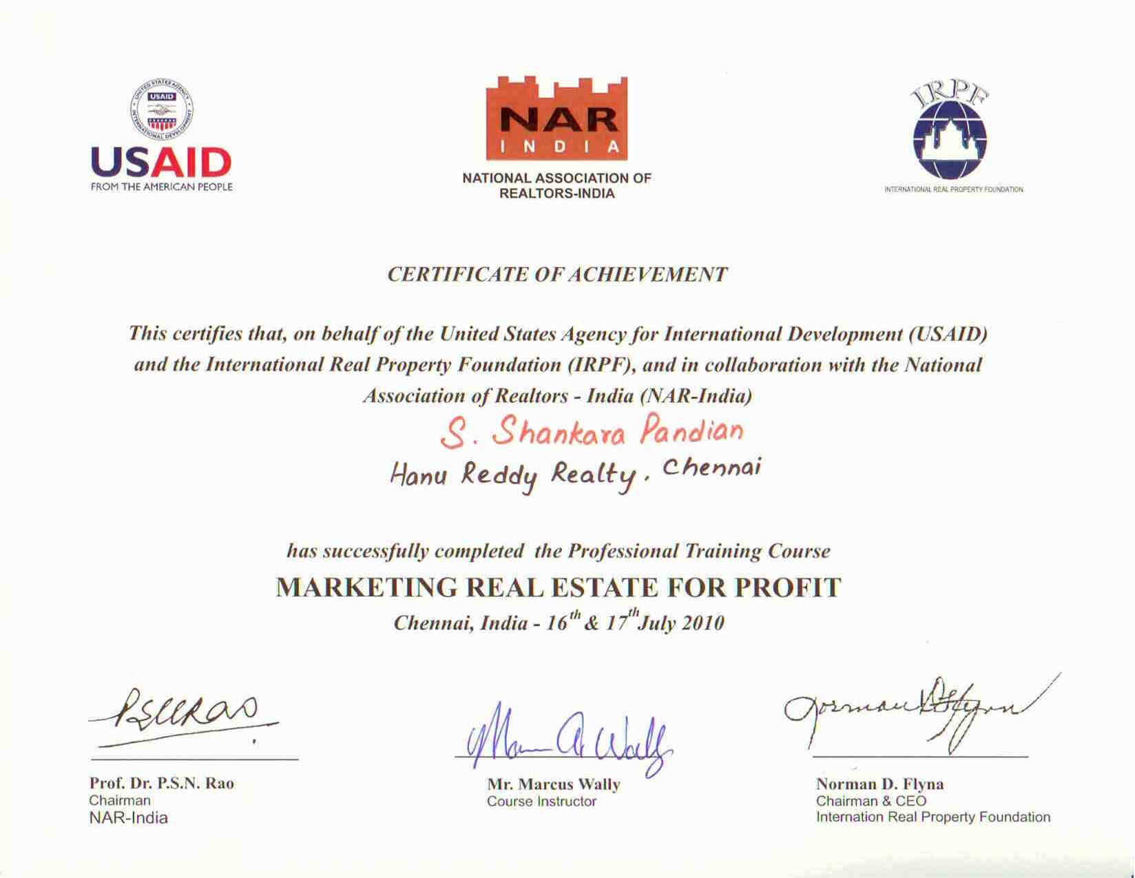 Certificates