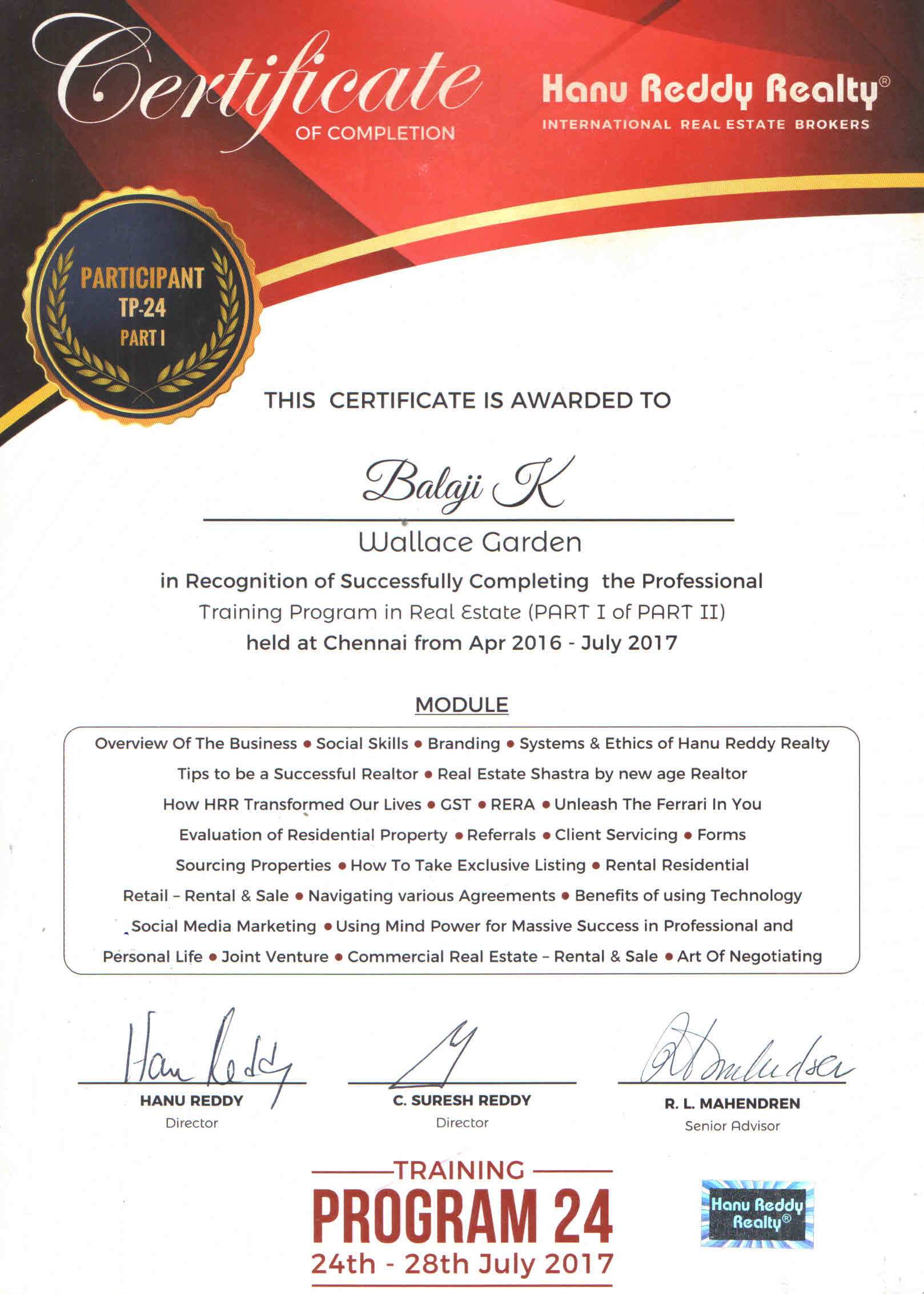 Certificates