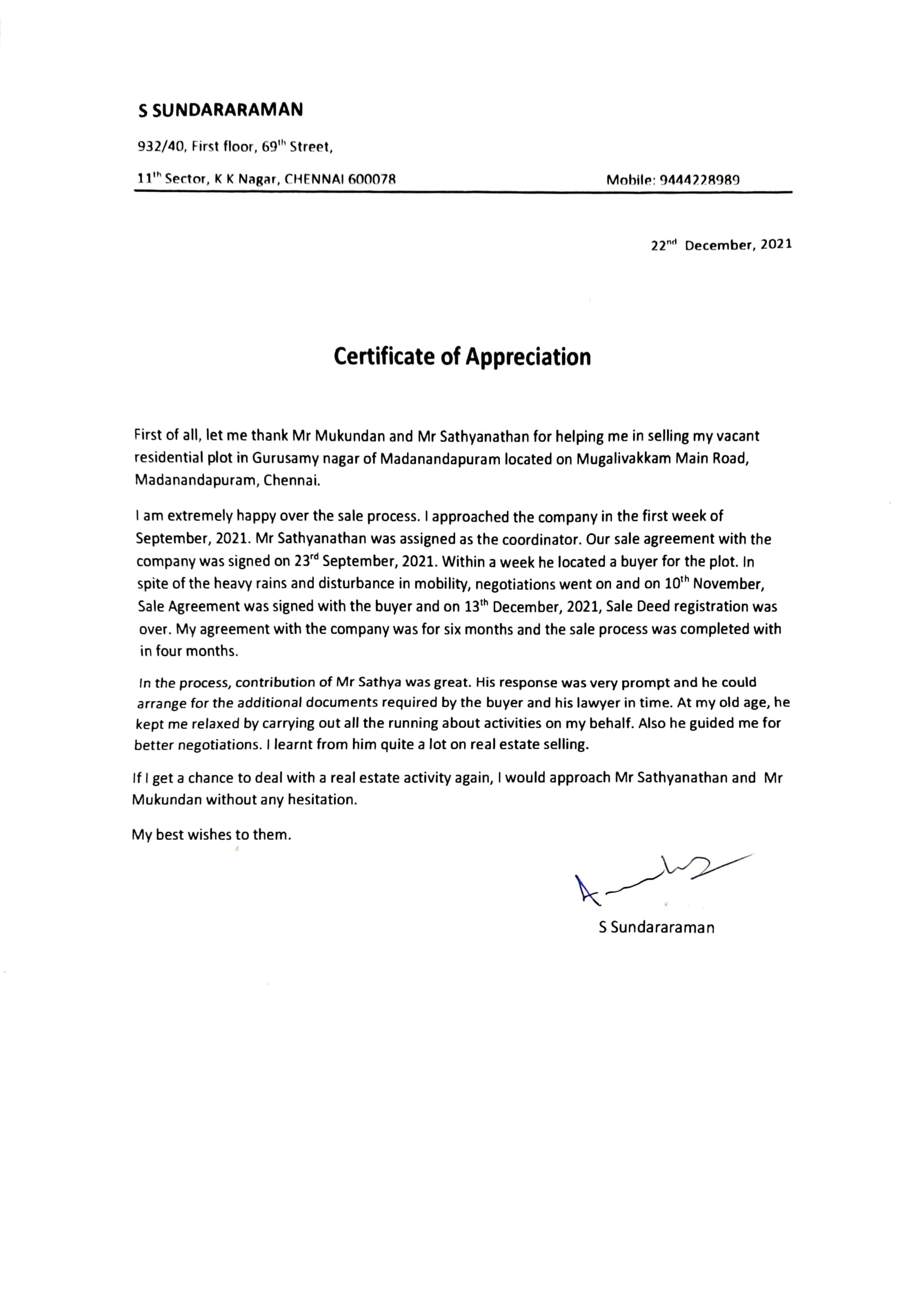Certificates