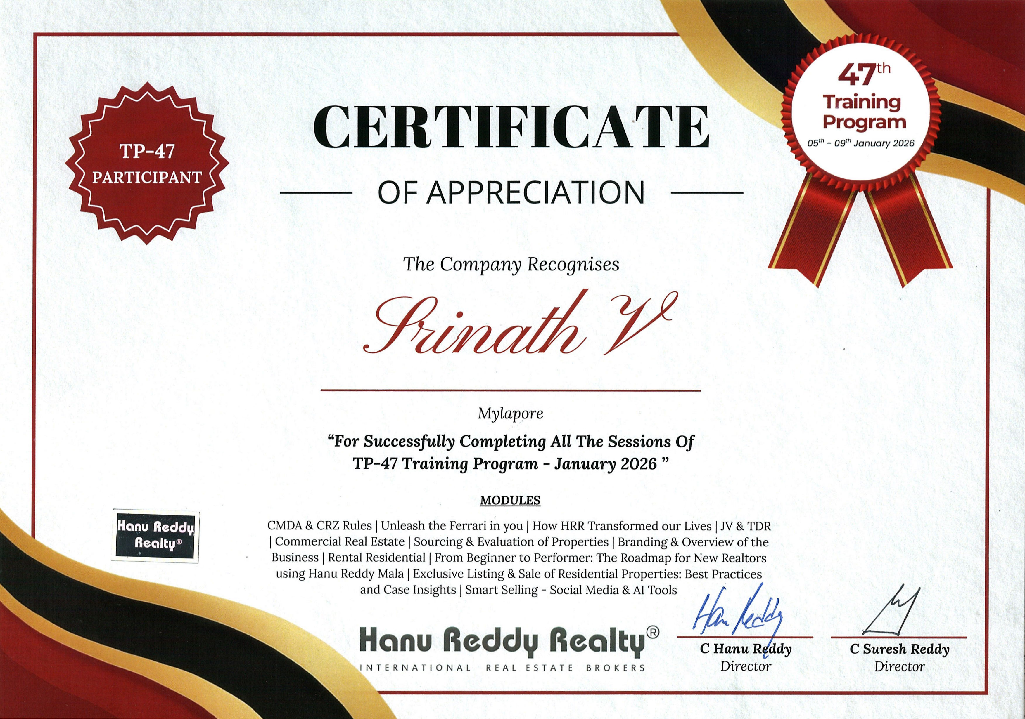 Certificates